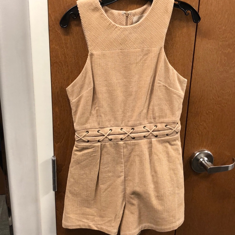 Tan corduroy romper